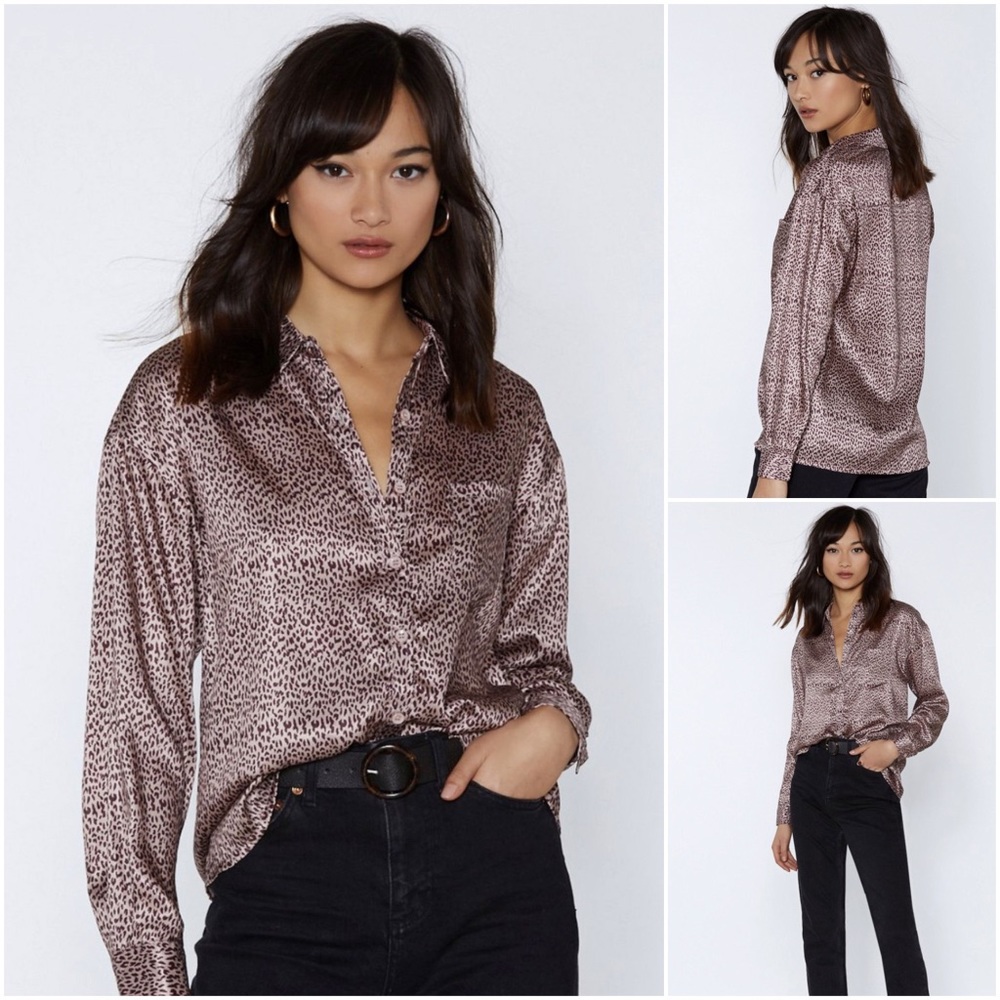Nasty Gal Leopard Print Shirt